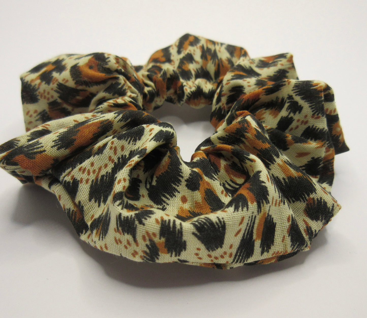 Brown Leopard Print Scrunchie