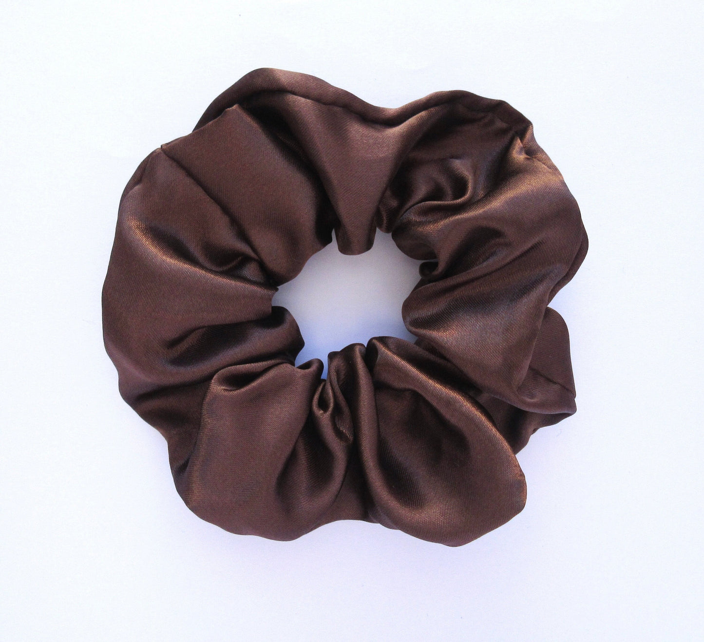 Chocolate Brown Satin Scrunchie