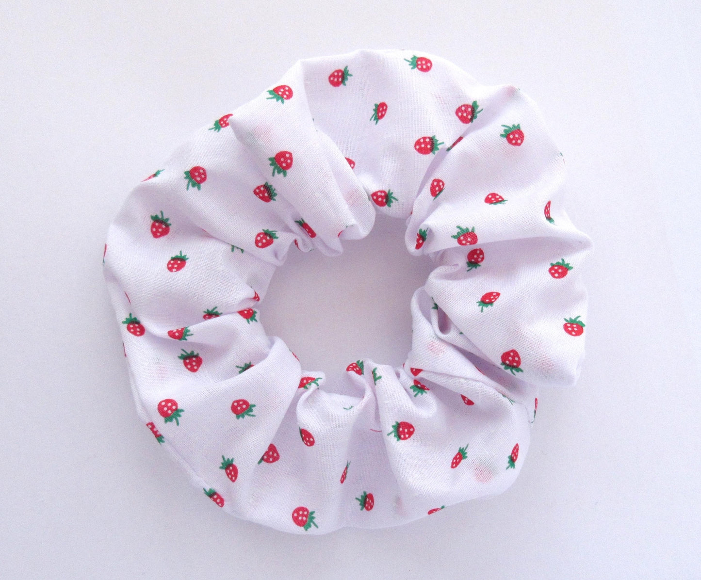 Mini Strawberry Print Scrunchie