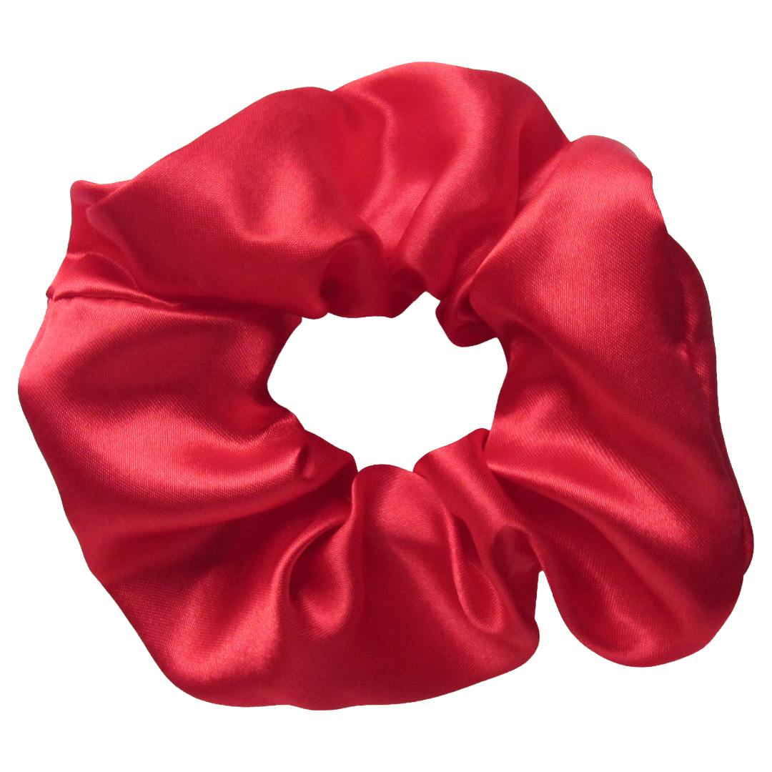 Bright Red Satin Scrunchie