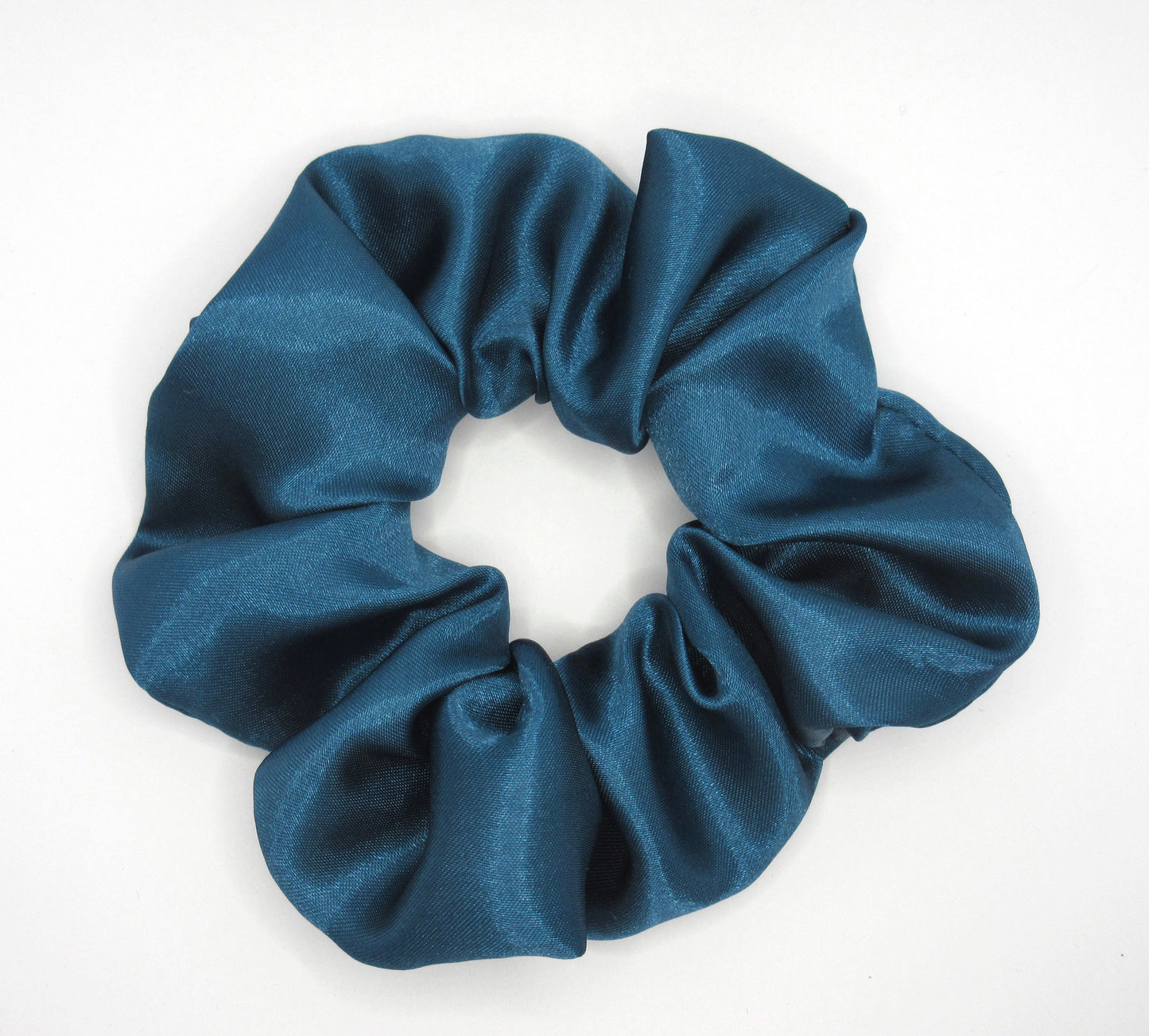 Teal Satin Scrunchie