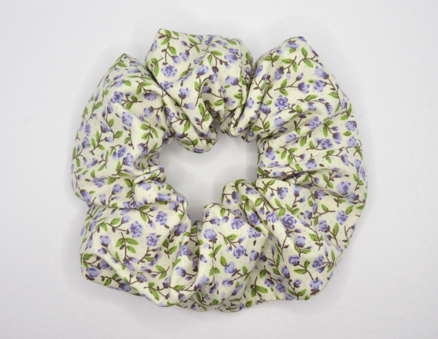 Lilac and Cream Floral Ditsy Scrunchie
