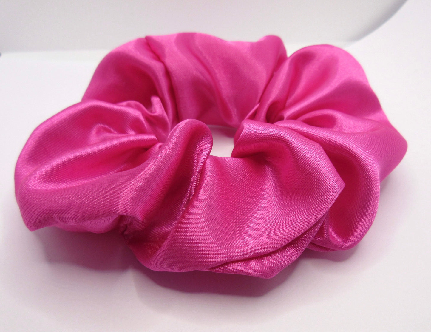Bright Pink Satin Scrunchie