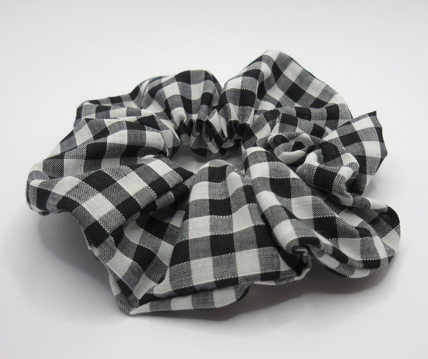 Black and White Gingham Scrunchie