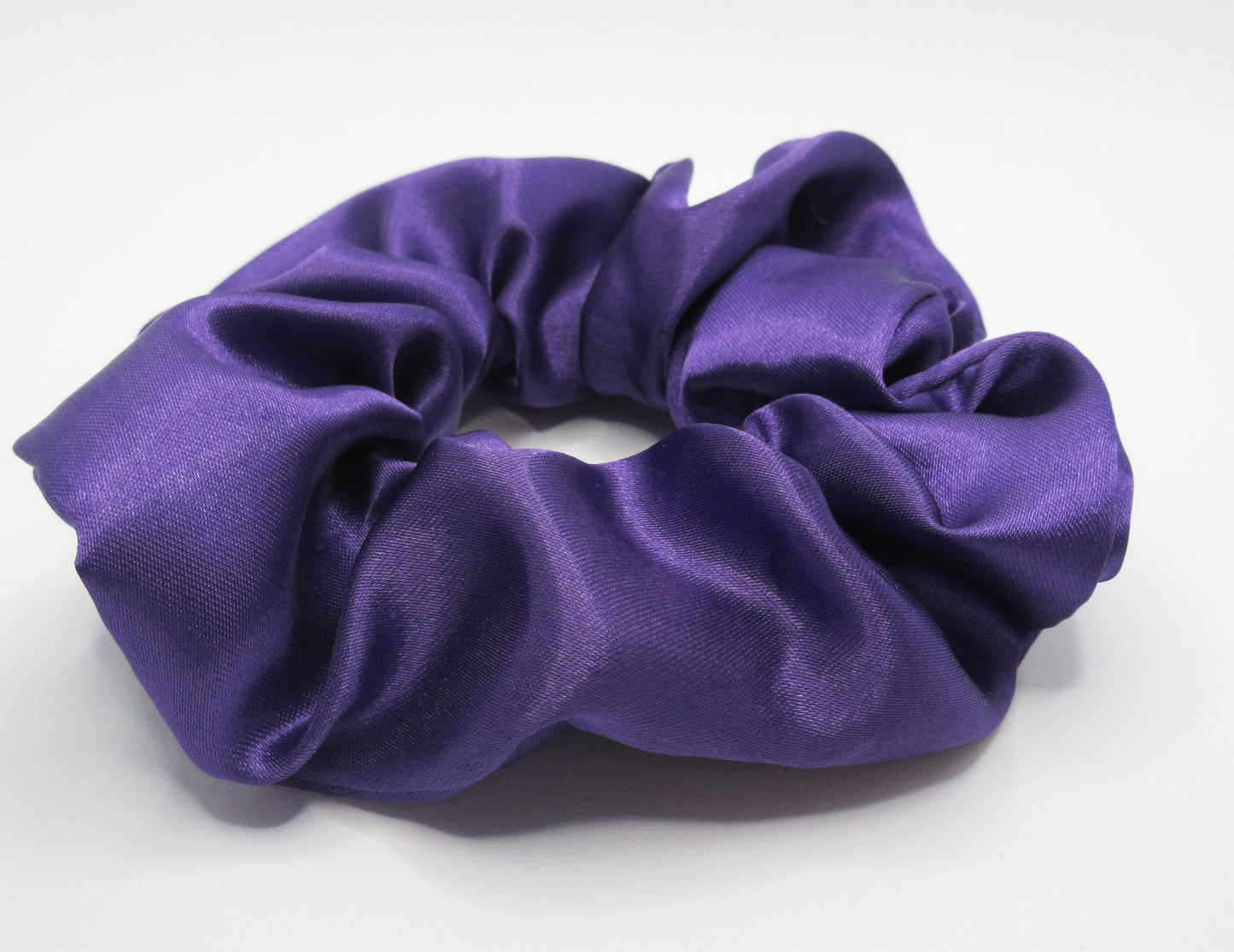 Dark Purple Satin Scrunchie