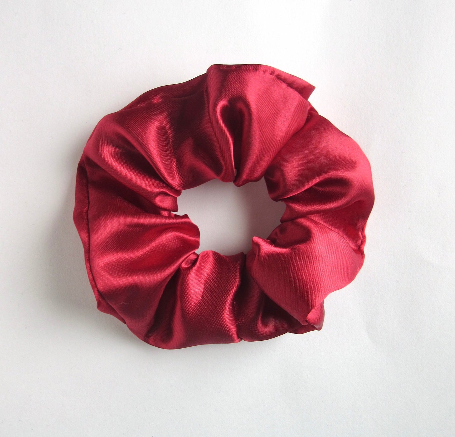 Burgundy Red Satin Scrunchie