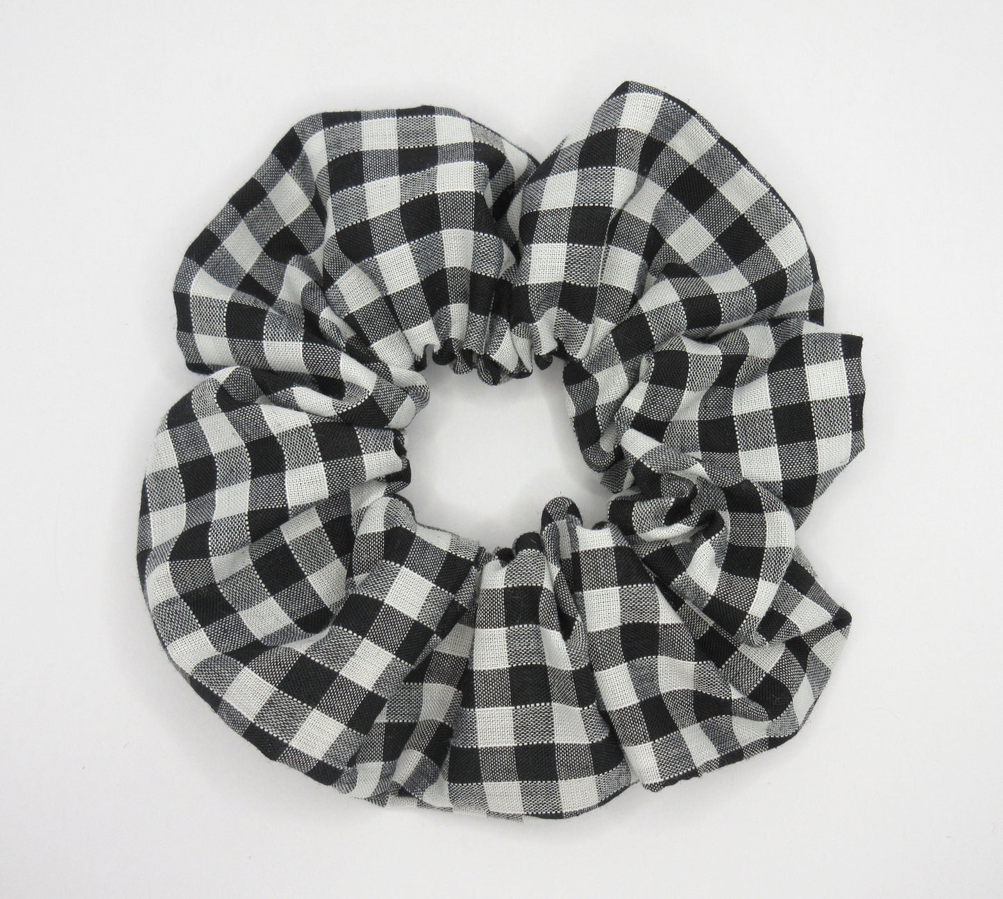 Black and White Gingham Scrunchie