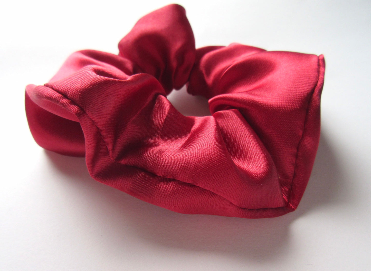 Burgundy Red Satin Scrunchie