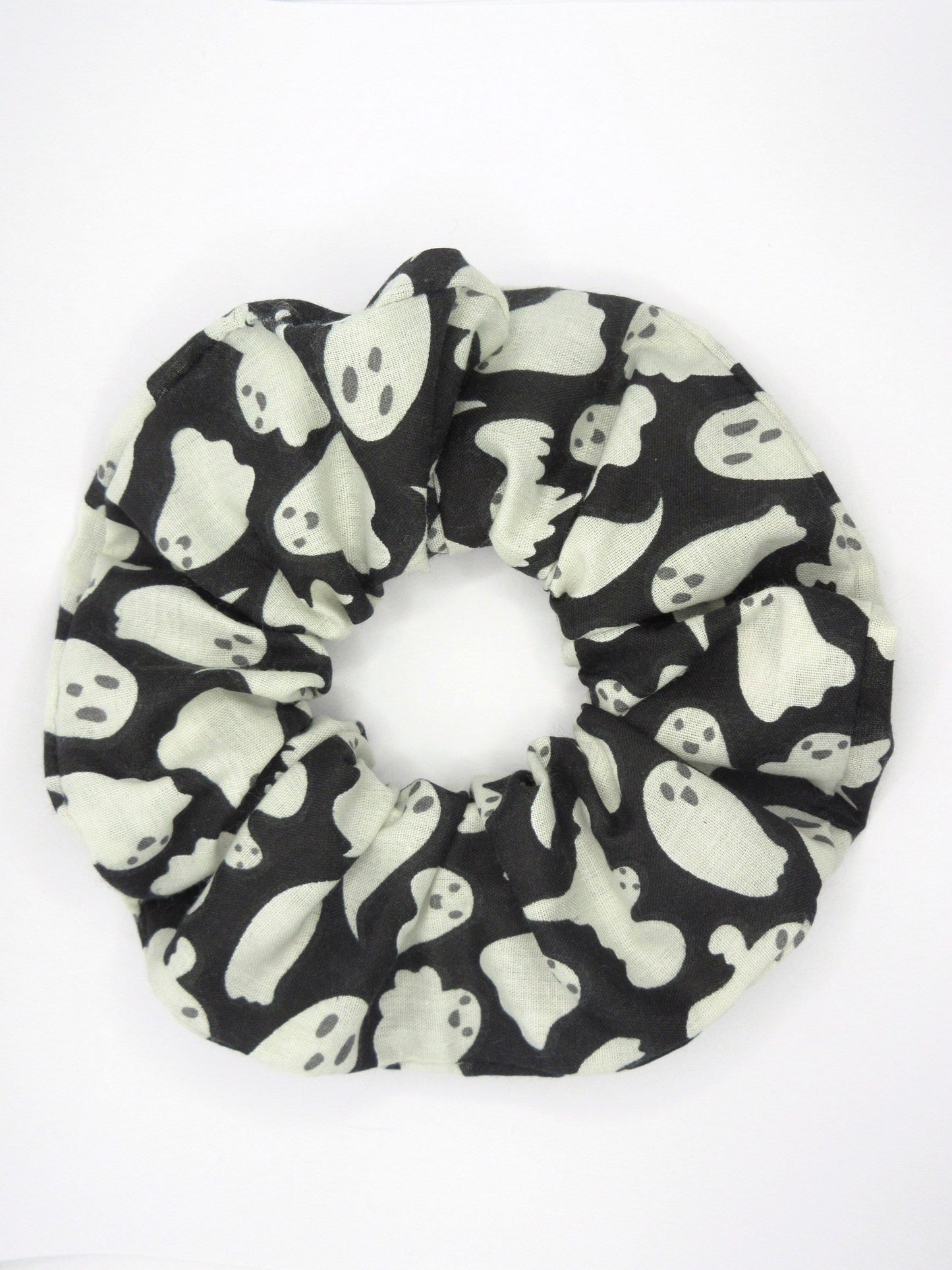 Black and White Cute Ghost Scrunchie