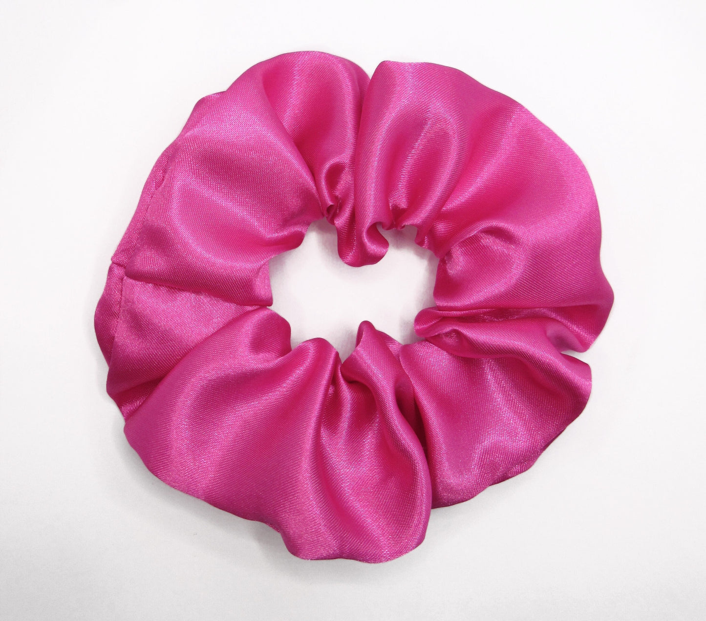 Bright Pink Satin Scrunchie