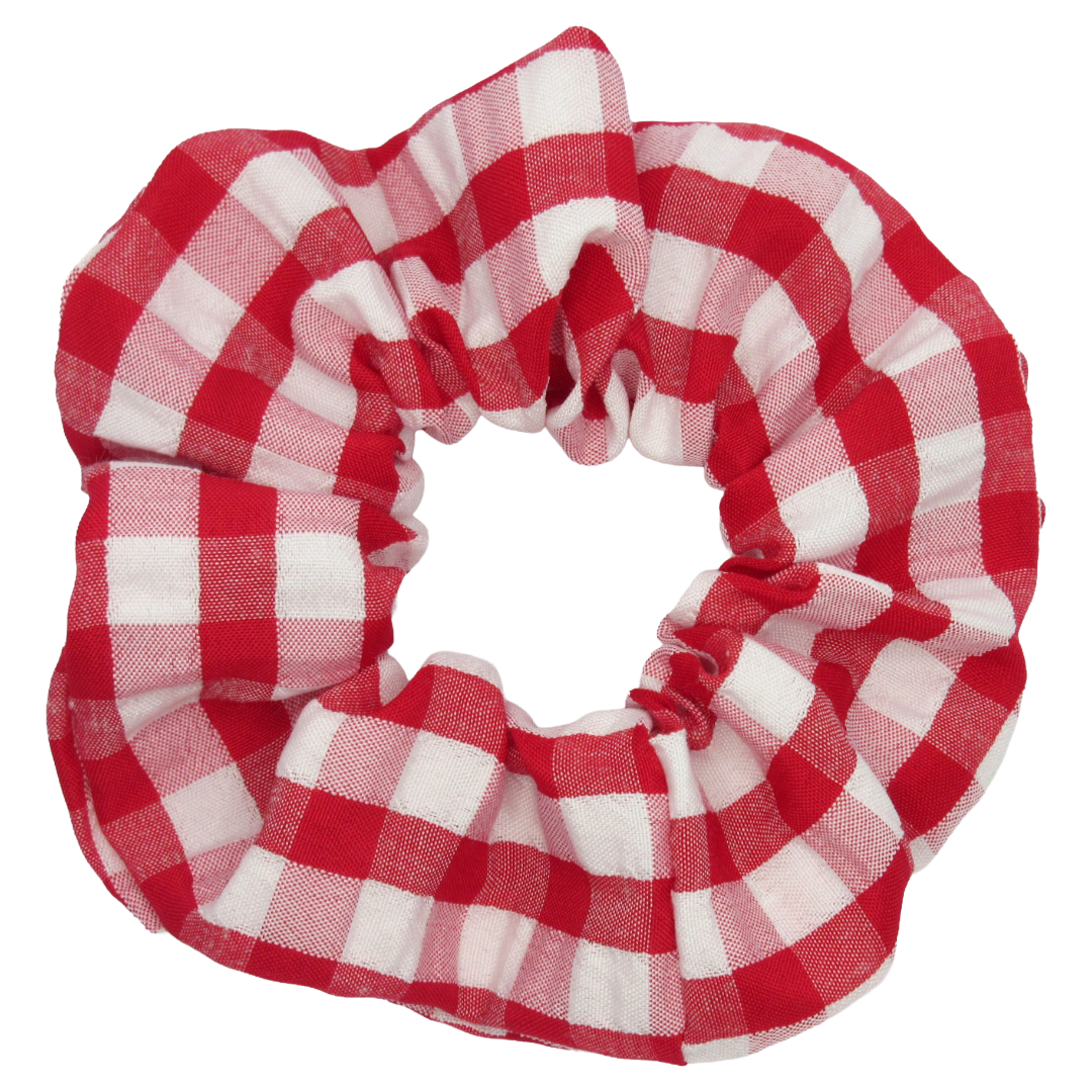 Red and White Gingham Scrunchie