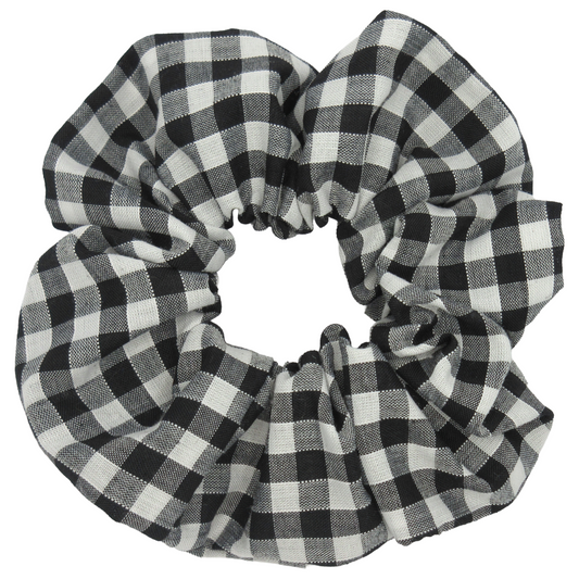 Black and White Gingham Scrunchie