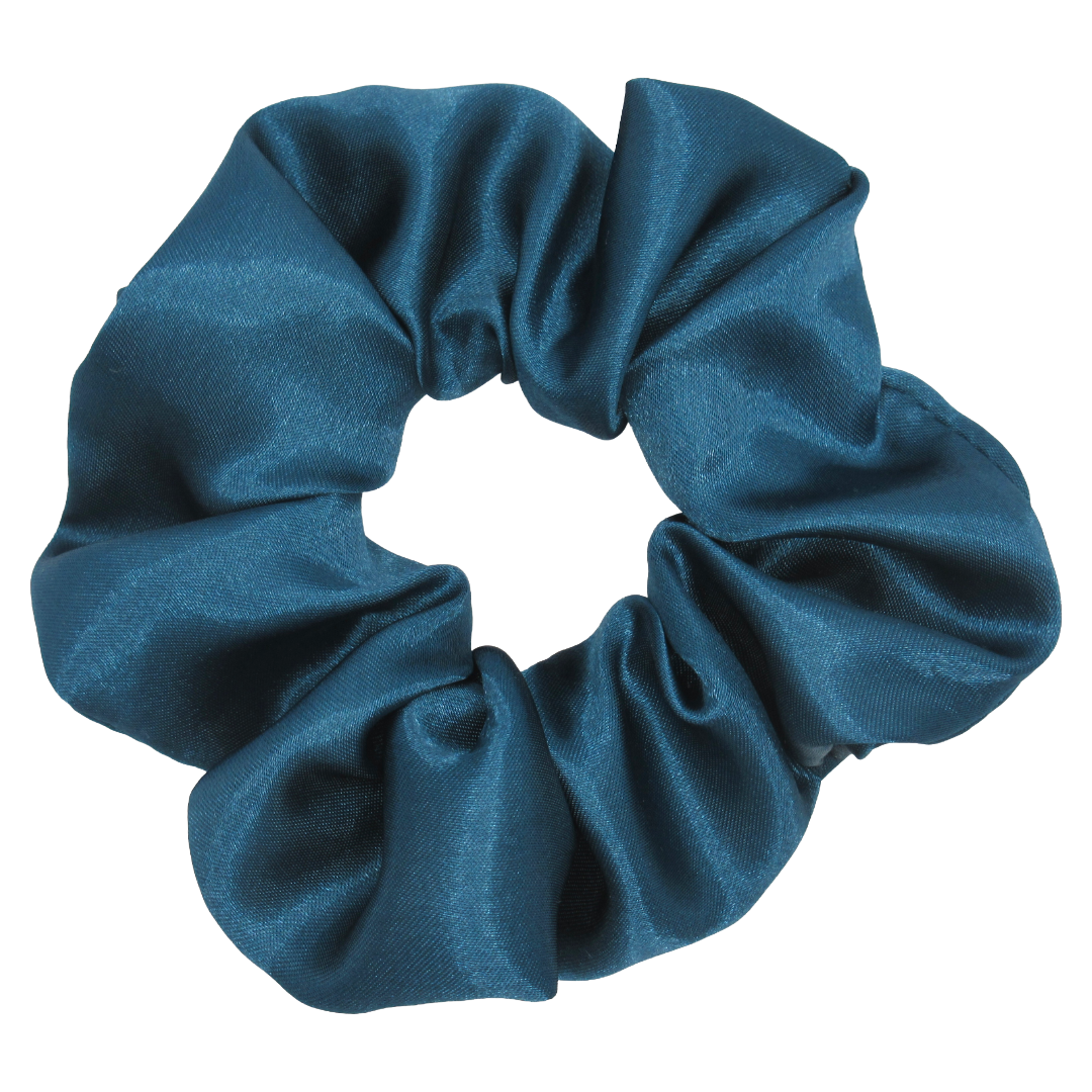 Teal Satin Scrunchie