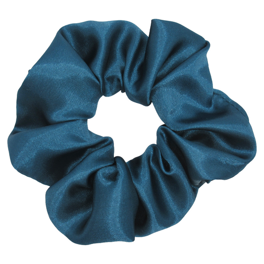 Teal Satin Scrunchie