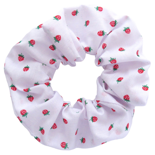 Mini Strawberry Print Scrunchie