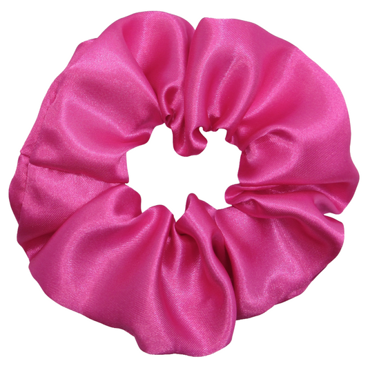 Bright Pink Satin Scrunchie