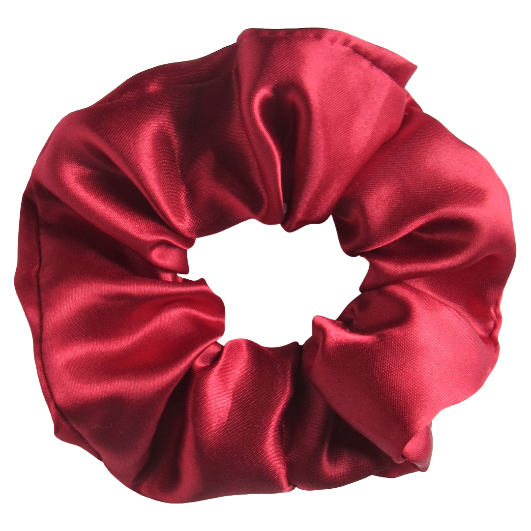 Burgundy Red Satin Scrunchie