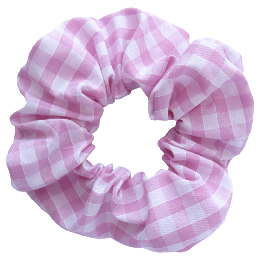 Pastel Pink Gingham Scrunchie