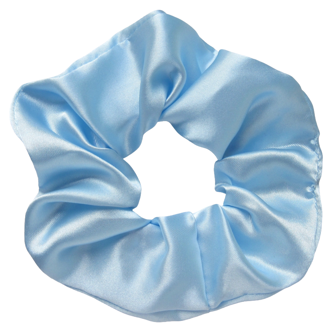 Pastel Blue Satin Scrunchie