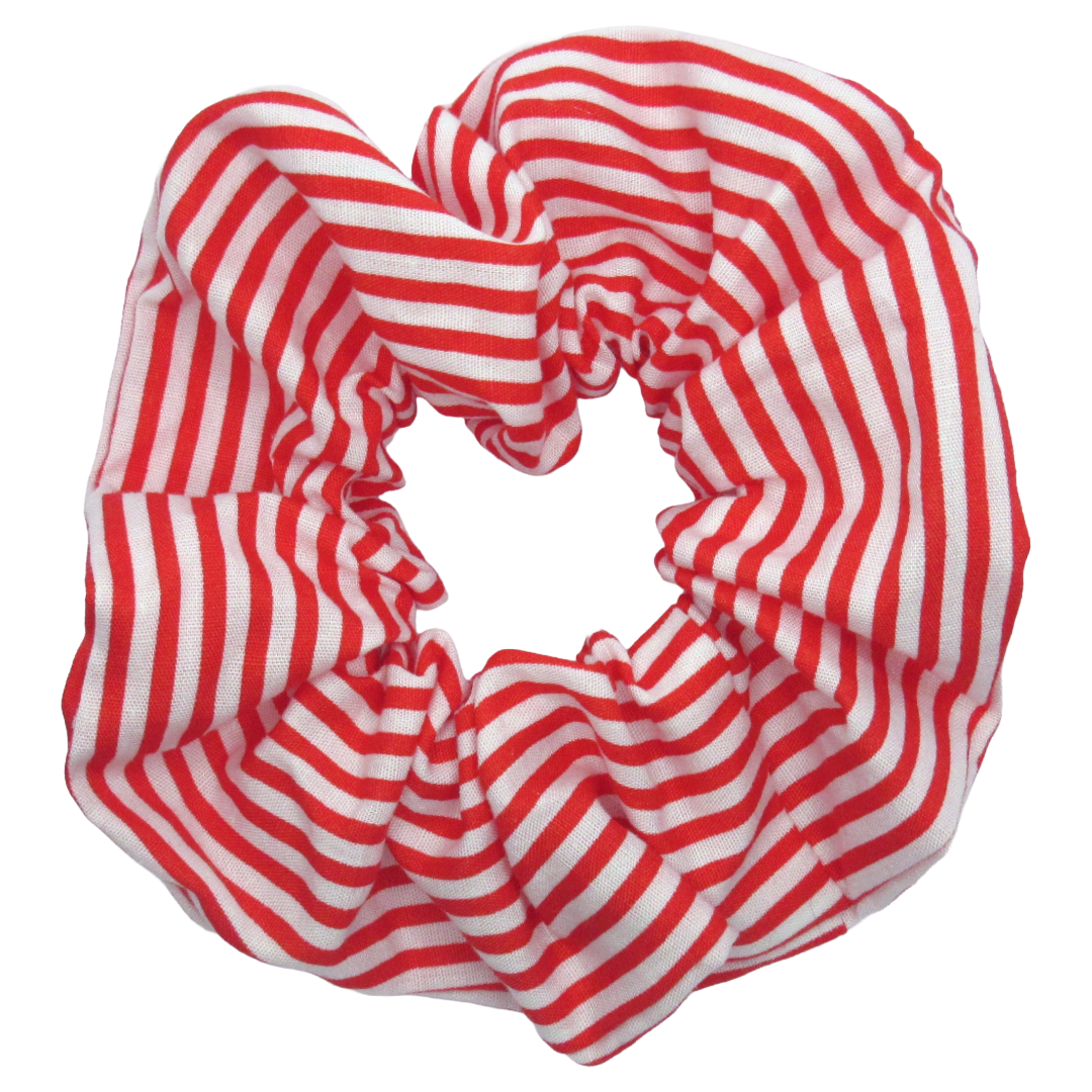 Red and White Striped Scrunchie