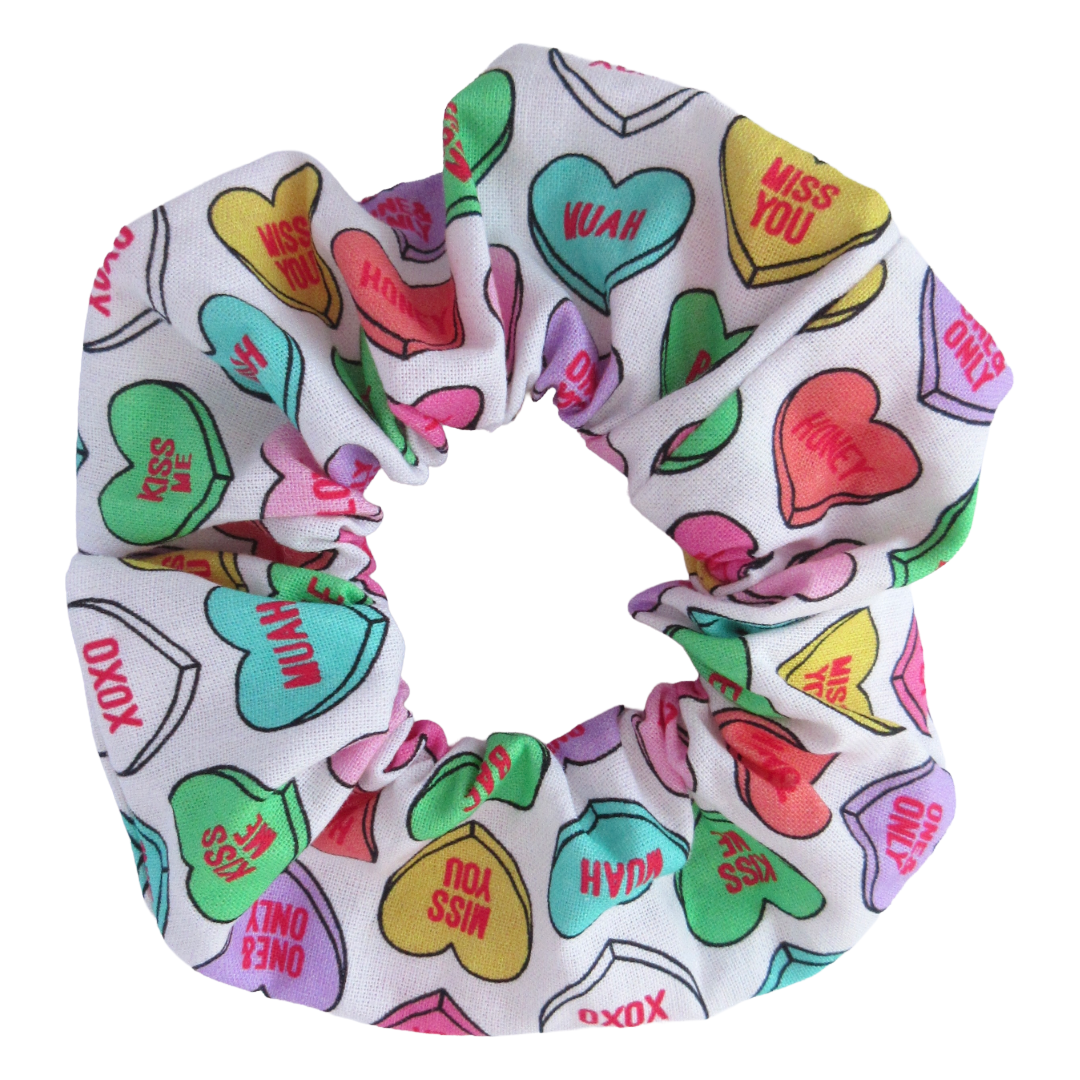 Love Heart Sweet Print Scrunchie