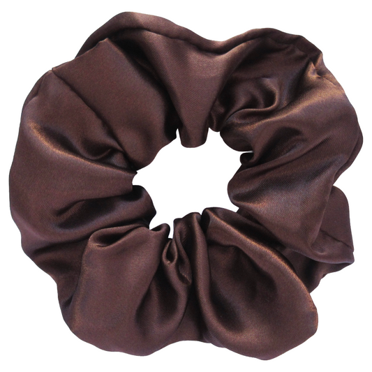 Chocolate Brown Satin Scrunchie