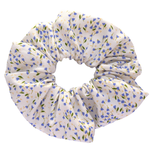 Blue and White Floral Bluebell Ditsy Scrunchie