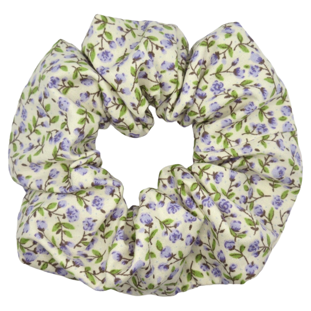 Lilac and Cream Floral Ditsy Scrunchie