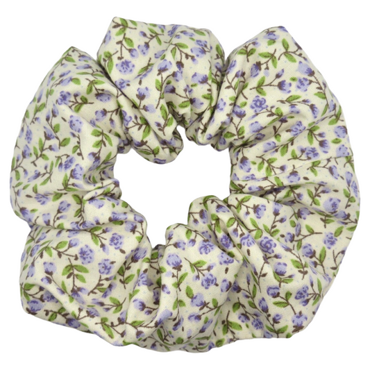 Lilac and Cream Floral Ditsy Scrunchie