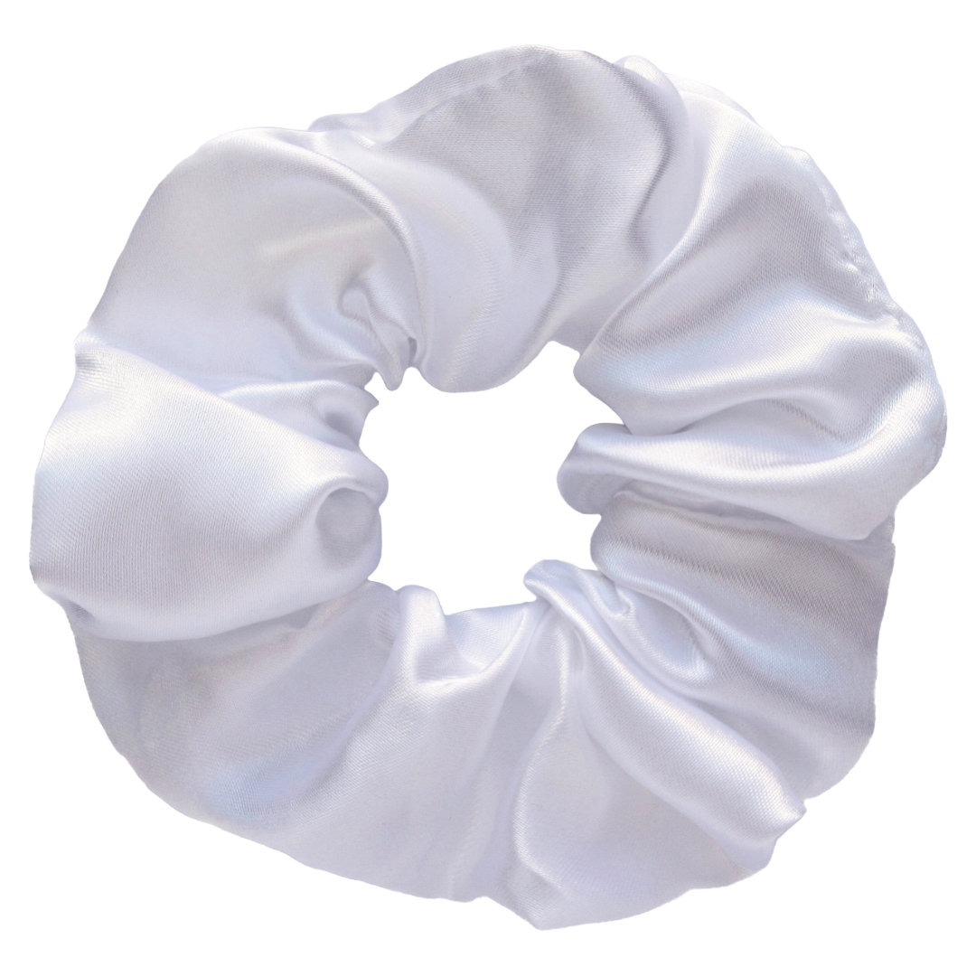 White Satin Scrunchie