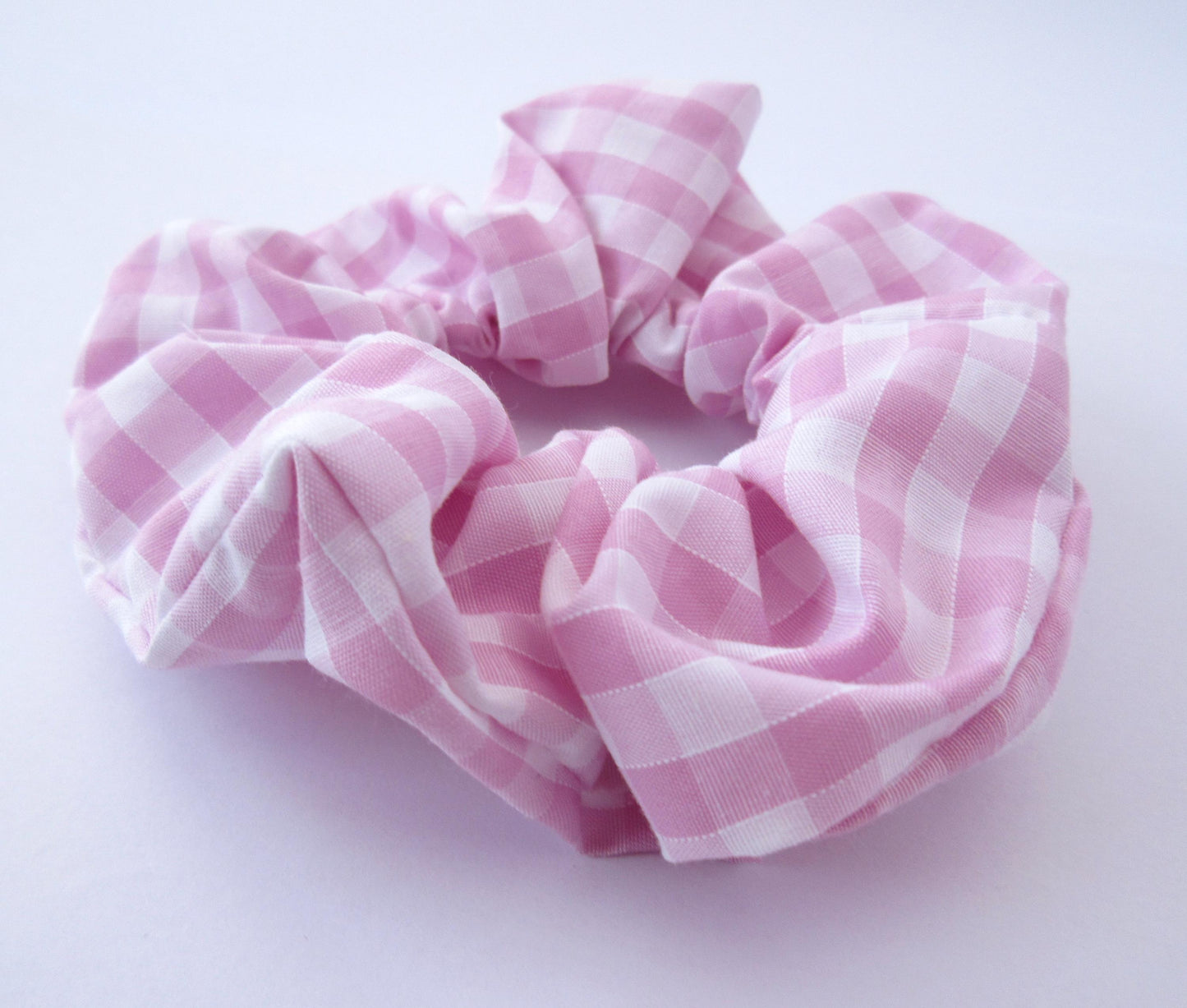 Pastel Pink Gingham Scrunchie