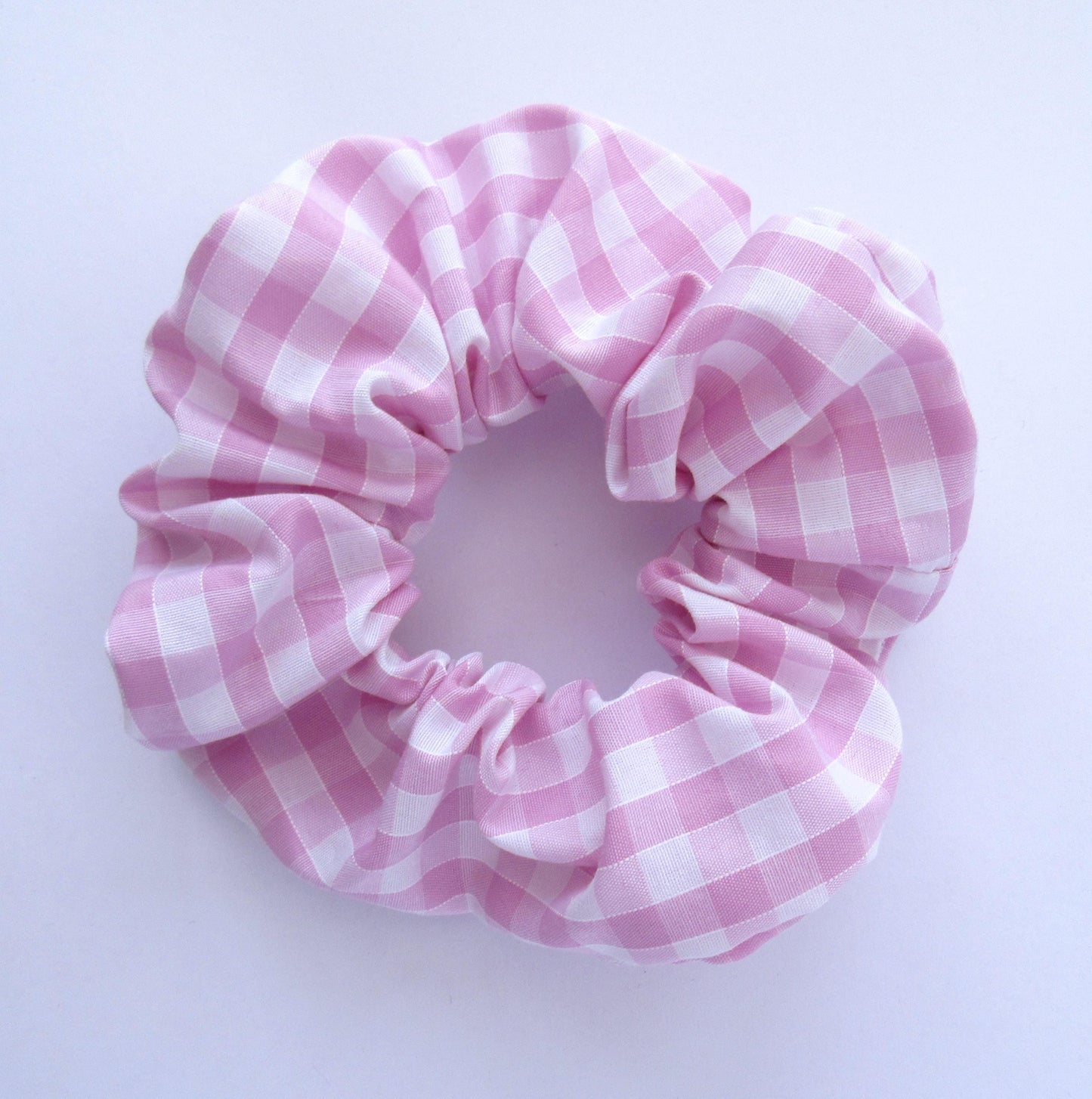 Pastel Pink Gingham Scrunchie