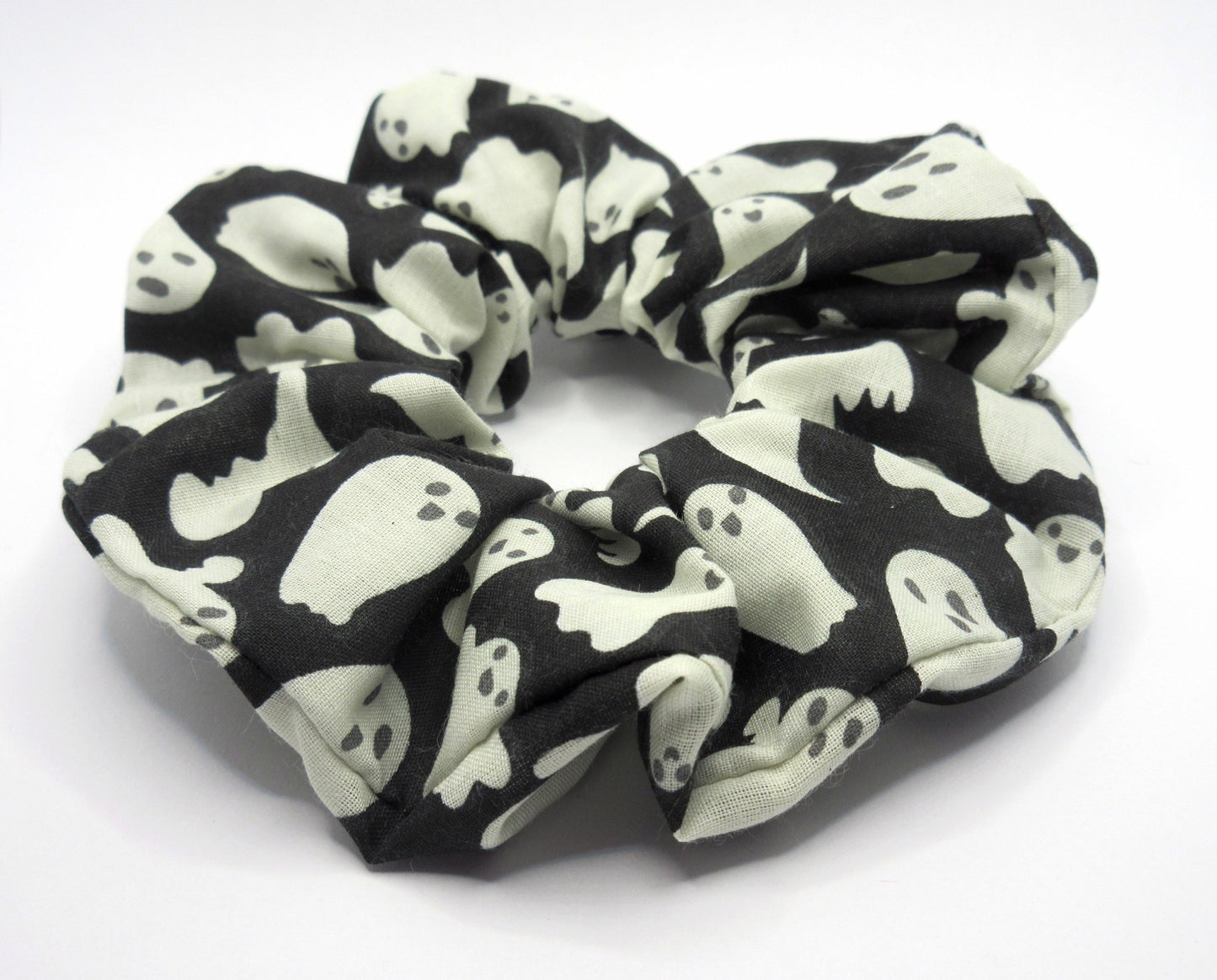 Black and White Cute Ghost Scrunchie
