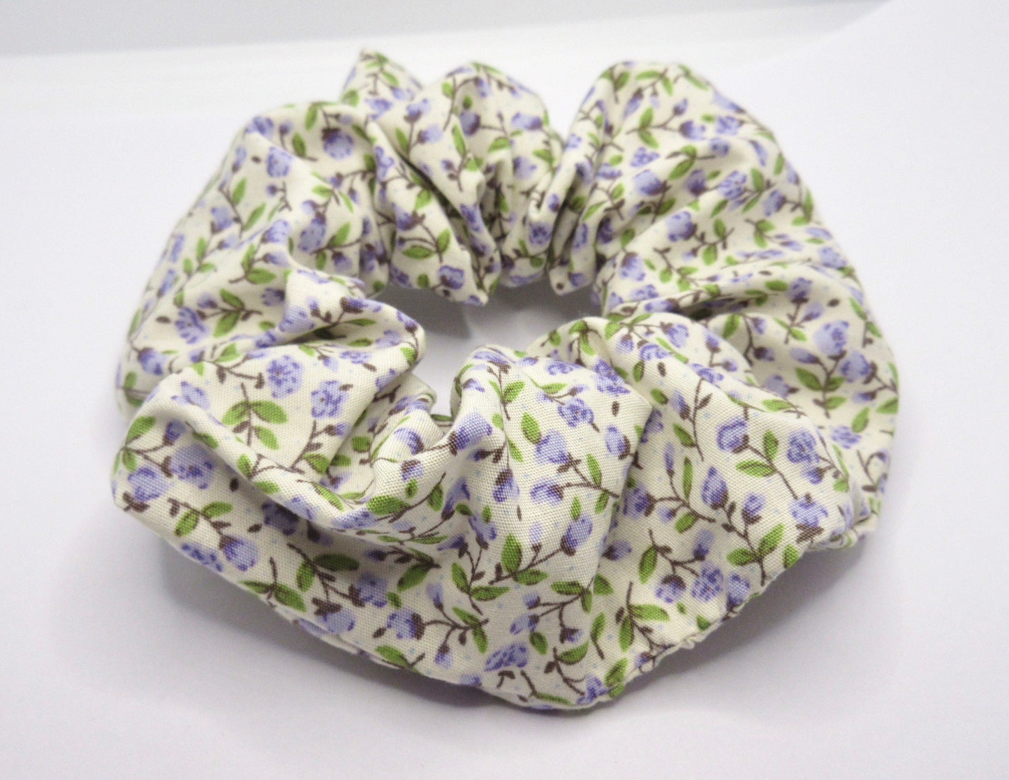 Lilac and Cream Floral Ditsy Scrunchie