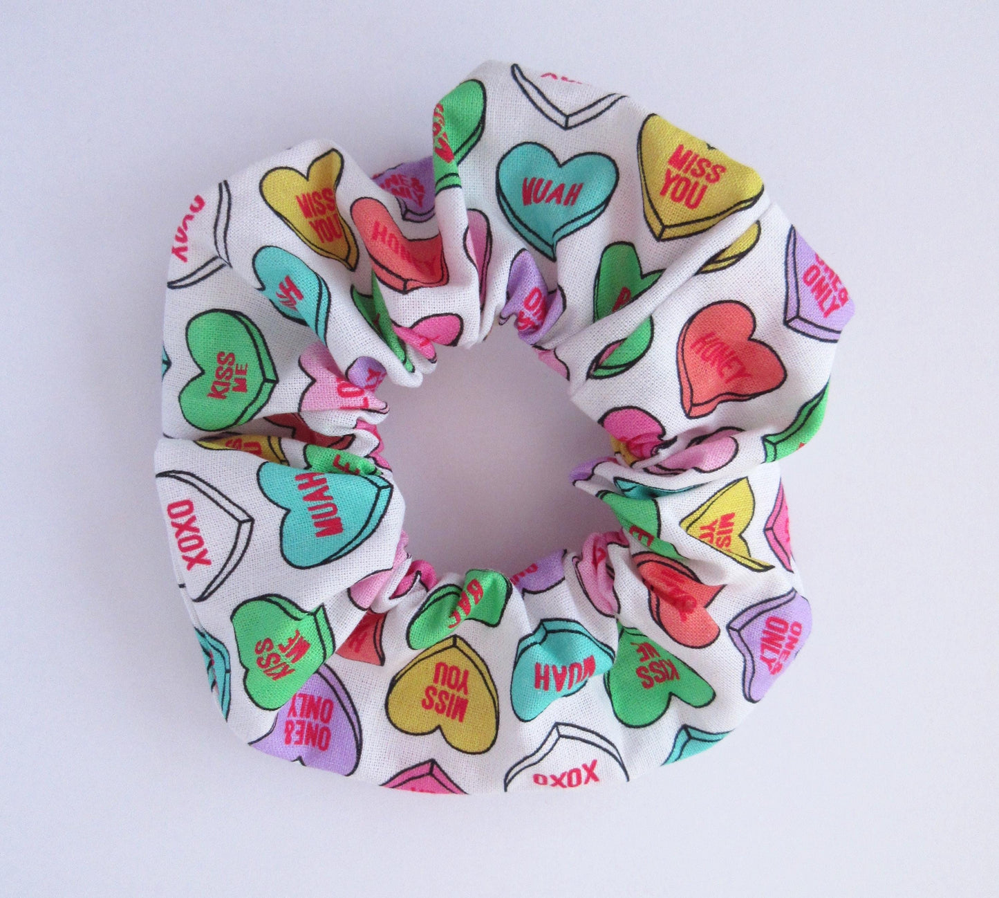 Love Heart Sweet Print Scrunchie
