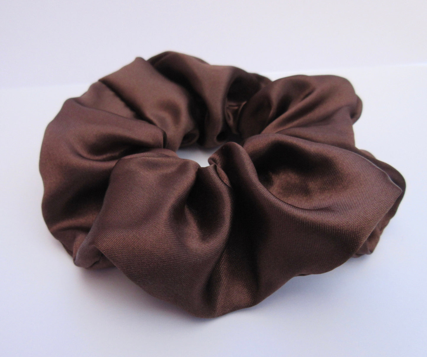 Chocolate Brown Satin Scrunchie